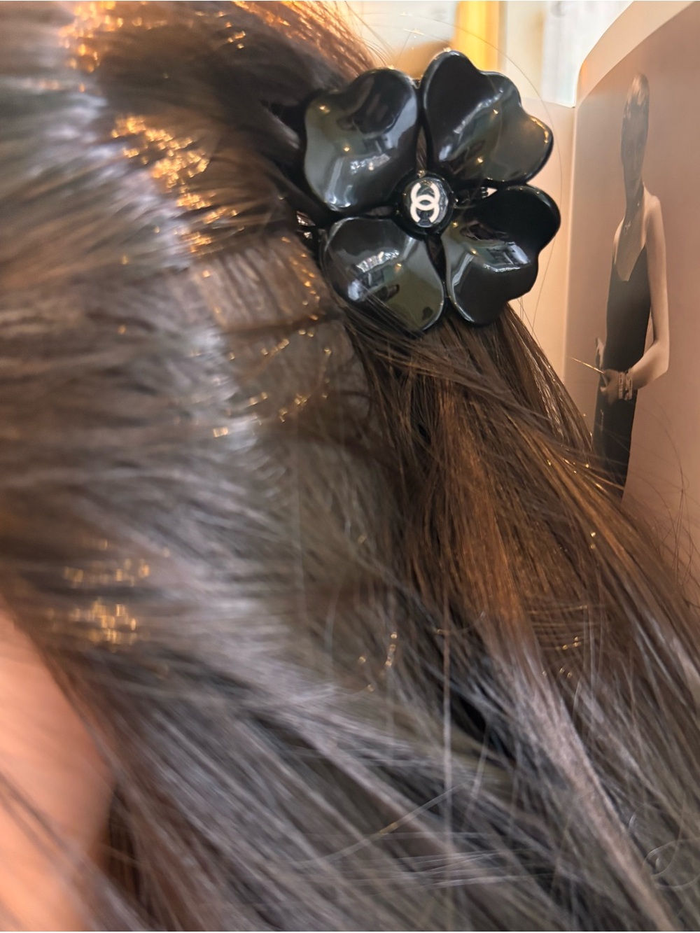 Black and white Flower Hair Clip